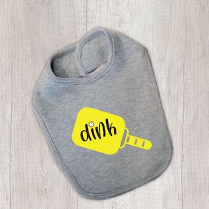 Pickleball Baby Bib, Cotton Bib, Infant Bib, Baby Shower Gift, Newborn Baby Gift, Fun Baby Bib, Unisex Kids Sports Bib, Boys Bib, Girls Bib