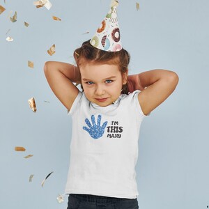 I&#39;m This Many 5th Birthday Tee, Second Birthday Shirt, Unisex Numbered Birthday Shirts 2-5, Boys Birthday Shirt, Girls Birthday Party Top