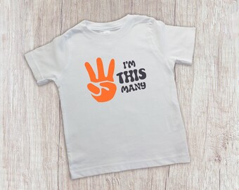 I'm This Many 3rd Birthday Tee, Third Birthday Shirt, Unisex Numbered Birthday Shirts 2-5, Boys Birthday Shirt, Girls Birthday Party Top