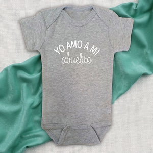 Yo Amo A Mi Abuelito, Abuelito Toddler Tee Shirt, I Love My Grandfather Bodysuit, Grandbaby Clothing, Baby Shower Gift, New Abuelito Gift