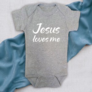 Jesus Loves Me Bodysuit, Christian Bodysuit, Religious Bodysuit, Baby Gift, Newborn Shower Gift, Christian Unisex Tee, Toddler Religious Tee