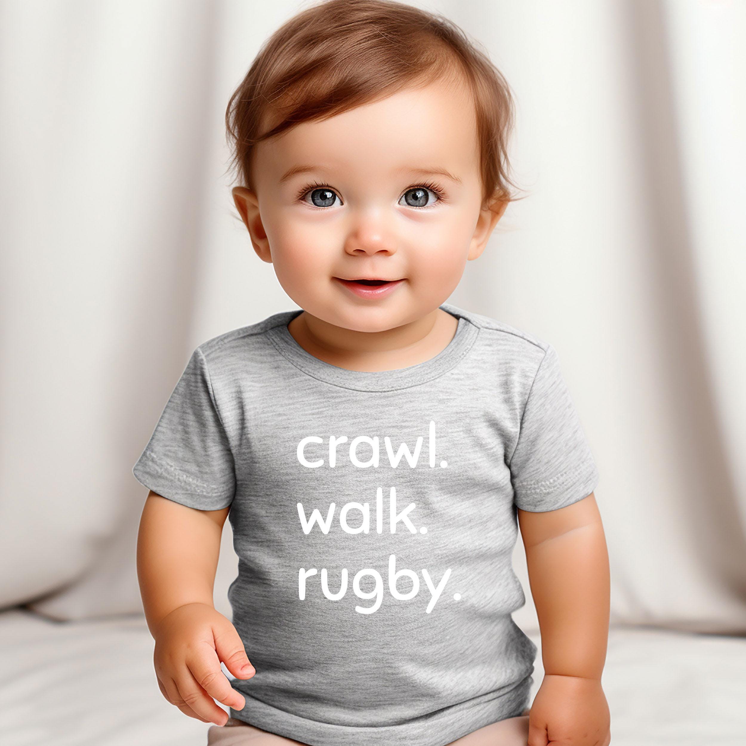 Crawl, Walk, Rugby Bodysuit, Infant Sports Bodysuit, Baby Gift, New ...
