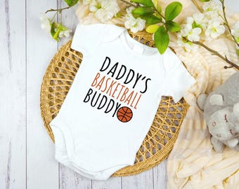 Daddy's Basketball Buddy Bodysuit, Baby Clothing, Infant Coming Home Outfit, Baby Shower Gift, Boys Bodysuit, New Dads Gift, March Madness