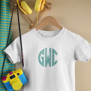 Monogram Baby Bodysuit, Toddler Monogrammed Tee, Custom Girls and Glitter Shirt, Personalized Kids Clothes, Childs Gift, Baby Shower Gift