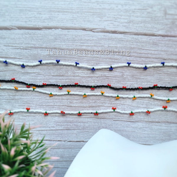 Beaded necklace | seed bead necklace | 16in| boho | minimalist | choker necklace