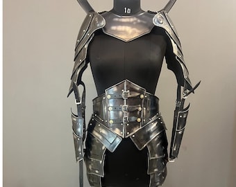 Medieval Steel Cuirass Armor: Lady Cosplay Set, LARP SCA Costume