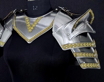 Medieval Knight Gorget & Pauldron Armor Set – Handcrafted 20-Gauge Steel LARP Gear