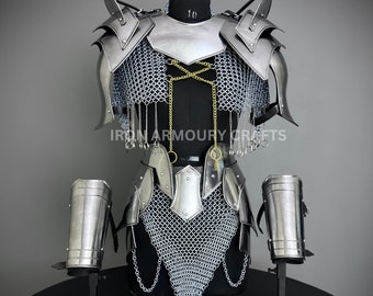 Medieval  Brave Lady Armor, Chainmail Armor, Cosplay Armor, Sca Armor, Larp Armor, Fantasy Armor, Gift for women.
