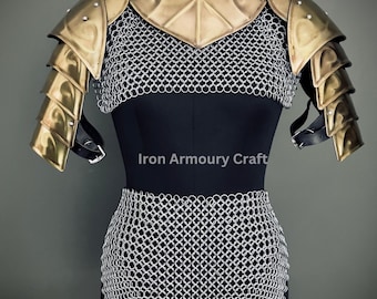 Medieval Lady Armor: Steel Chainmail, Cosplay LARP Costume