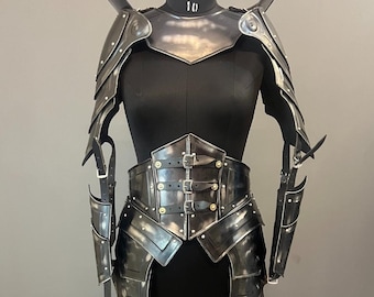 Mittelalterliche Kürass Stahl Rüstung: Lady Cosplay Set, LARP SCA Kostüm