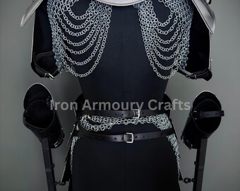 中世騎士の胸当て鎧：20ゲージ鋼鉄製鎧、SCA LARPコスプレ - Etsy 日本