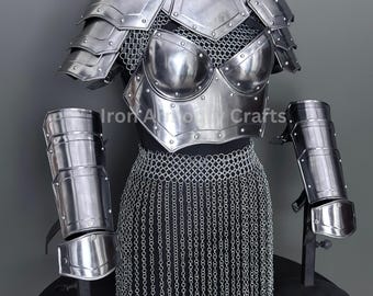 Medieval Steel Corset Armor Set: Adult Female Costume, LARP Cosplay