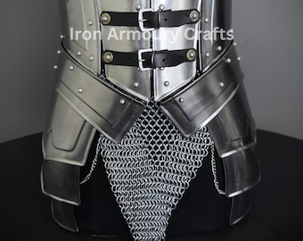 Mittelalterlicher Stahlkorsett Rüstung: Kettenrock für SCA LARP Cosplay