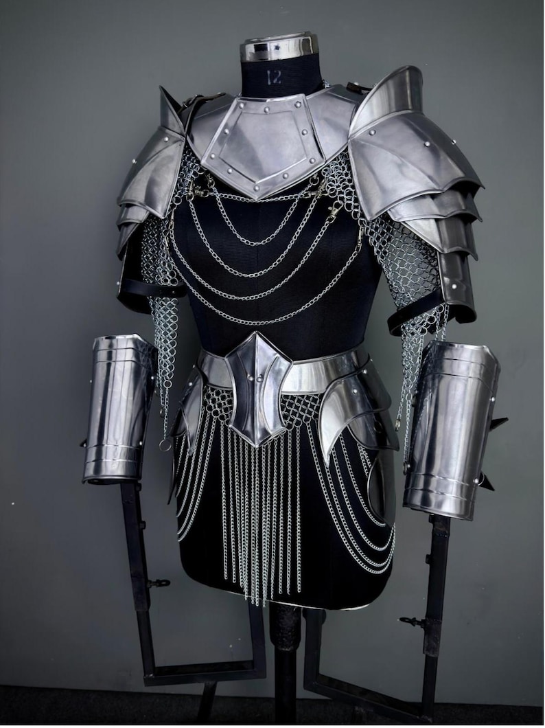 Medieval Lady Steel Armor, Chainmail Cosplay Set, LARP Costume - Etsy
