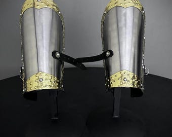 Medieval Knight Steel Arm Bracers: SCA LARP Cosplay Costume Armor