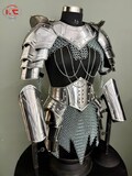Medieval Handcrafted Steel Armor Set – Cuirass, Gorget, Pauldrons and Chainmail | LARP, Cosplay, Renaissance Fairs