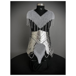 Chainmail Chains Layers top, Skirt, Waist & Tesset Armor, Wedding Cosplay Costume, Larp , Cosplay, Sca Armor, Gift For Women.