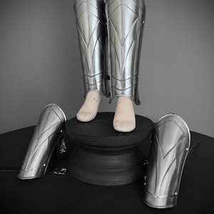 Medieval Knight Steel Armor Set: Leg & Bracer, LARP Cosplay