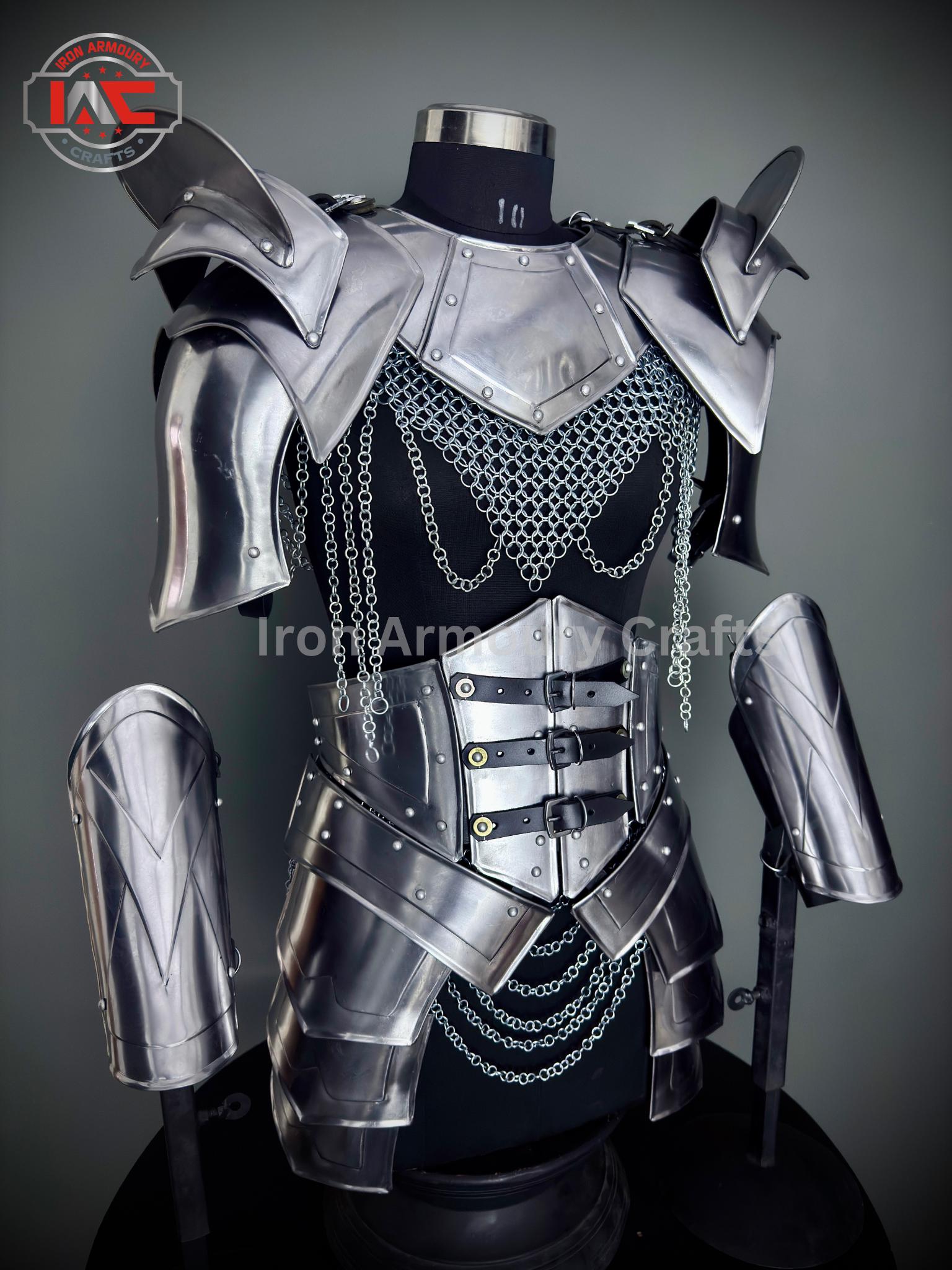 中世騎士の胸当て鎧：20ゲージ鋼鉄製鎧、SCA LARPコスプレ - Etsy 日本