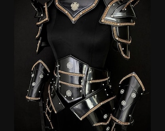 Brave Lady Medieval Cuirass Armor Set, Steel Chainmail for LARP, Cosplay