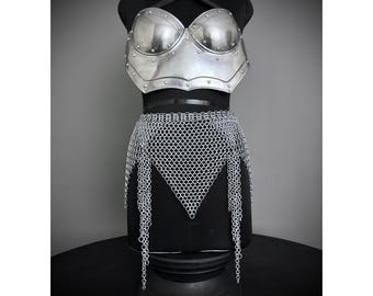 Ancient Knight Lady Armor,chest Armor, Chainmail Skirt Female Armor Costume, Cosplay Armor, Larp Armor, Sca Armor, Gift for Men/Women.