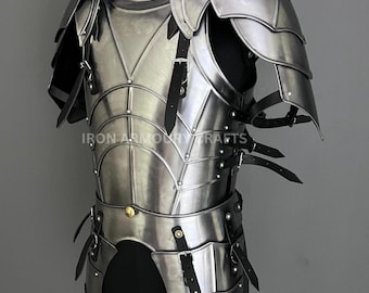 Functional Medieval Knight Armor: 20 Gauge Steel LARP Cosplay Costume