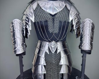Medieval Cuirass Armor, Steel Chainmail, Cosplay LARP Costume