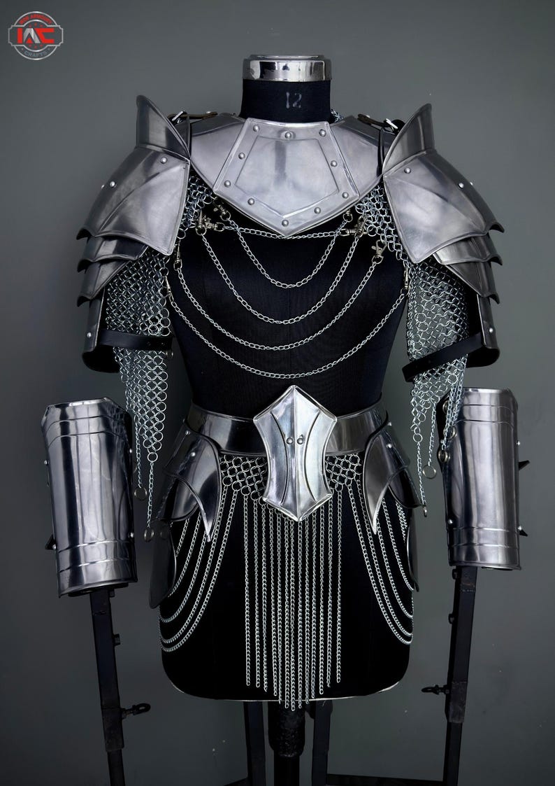 Medieval Lady Steel Armor, Chainmail Cosplay Set, LARP Costume - Etsy