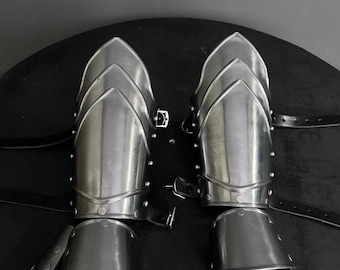 Medieval Knight Steel Arm Bracers: SCA LARP Cosplay Armor