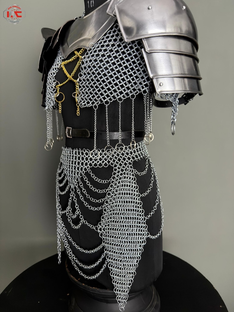 Medieval Lady Armor: Steel Cuirass, Chainmail, LARP Cosplay Set - Etsy