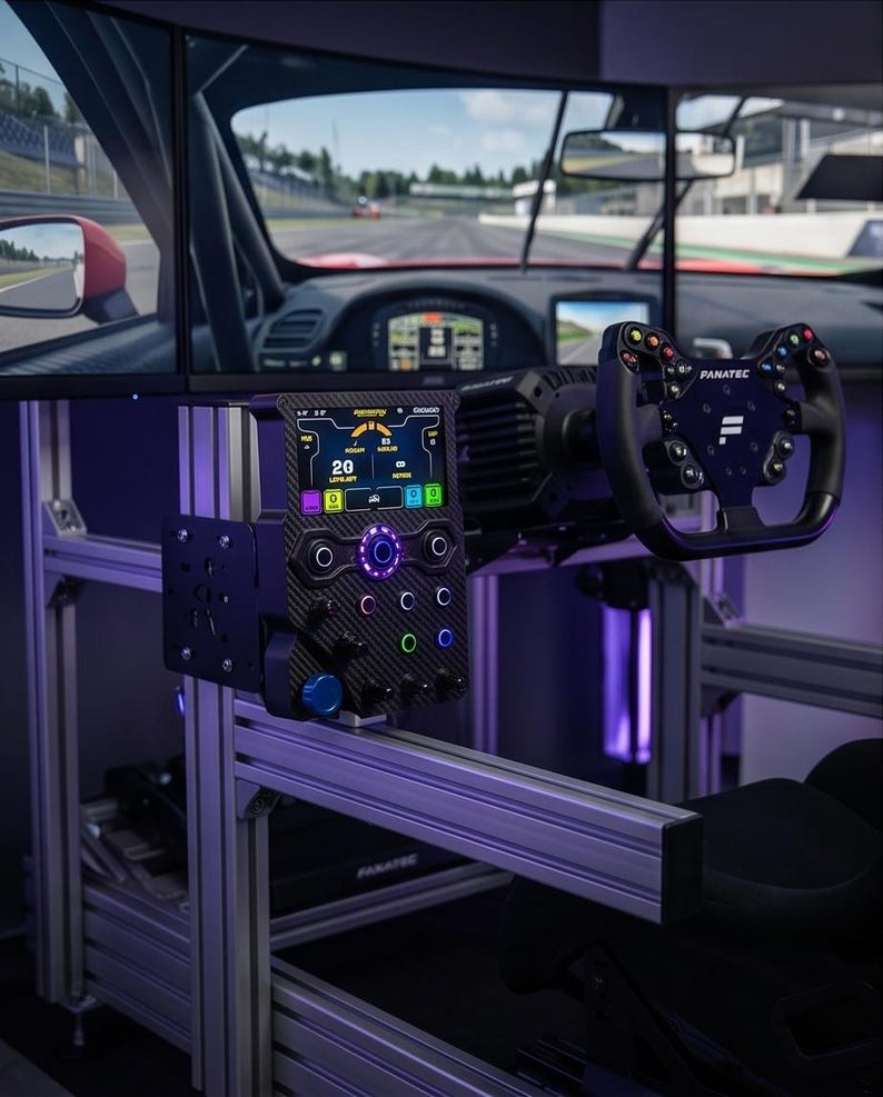 GT-LM Carbon Fiber Sim Racing Button Box With 6.8" Vocore Dashboard ...