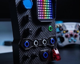 GT-FLAG v2 Button box for sim racing with flag display (SimHub)