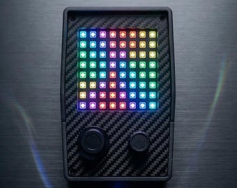 Sim Racing Flag Display & 10 inputs Mini Button Box – RGB LED Matrix for SimHub