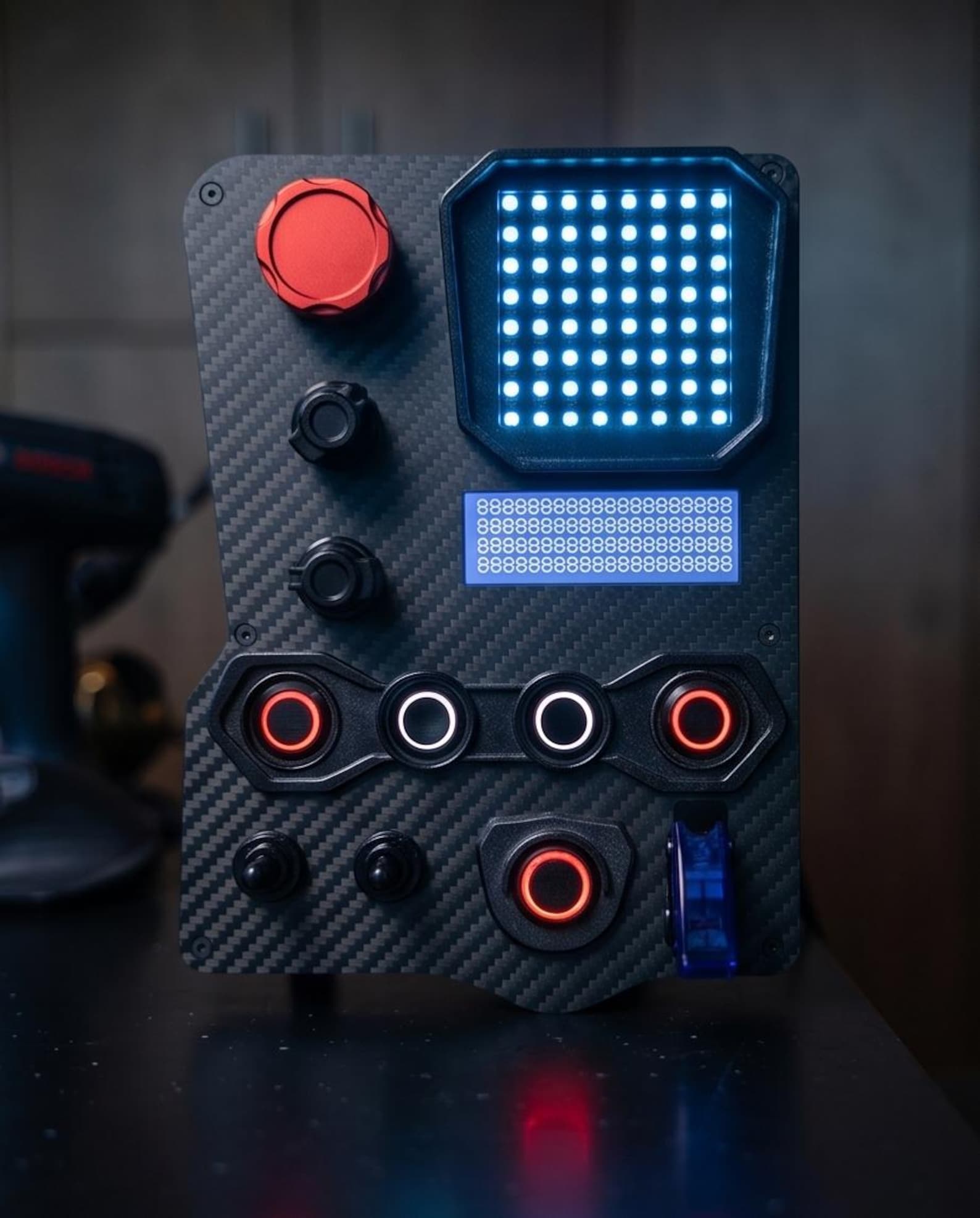 Sim Racing Button Box Rgb Carbon Fiber GT3-PRO Sim Racing Button Box With RGB & LCD Display ...