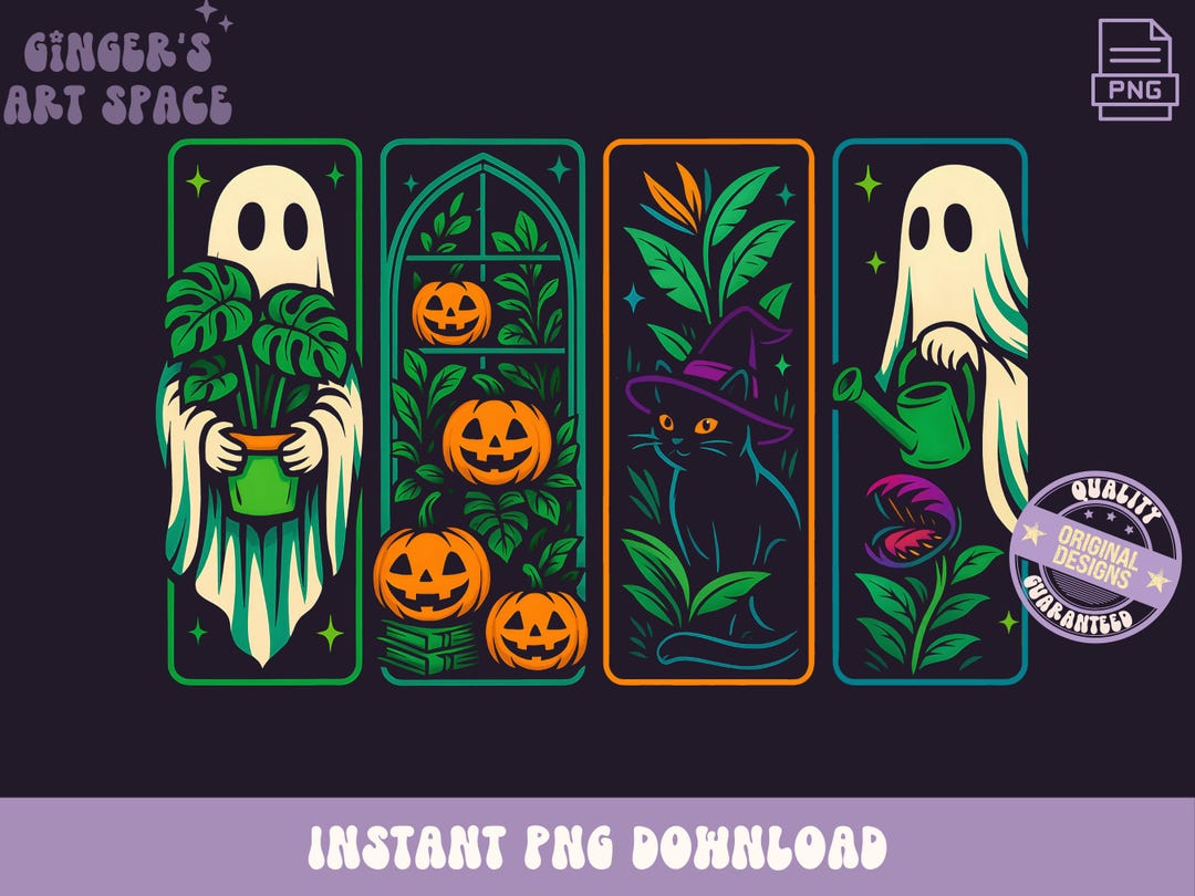 Ghost Plant Lady Png, Plant Mom Halloween, Neon Halloween Ghosts ...