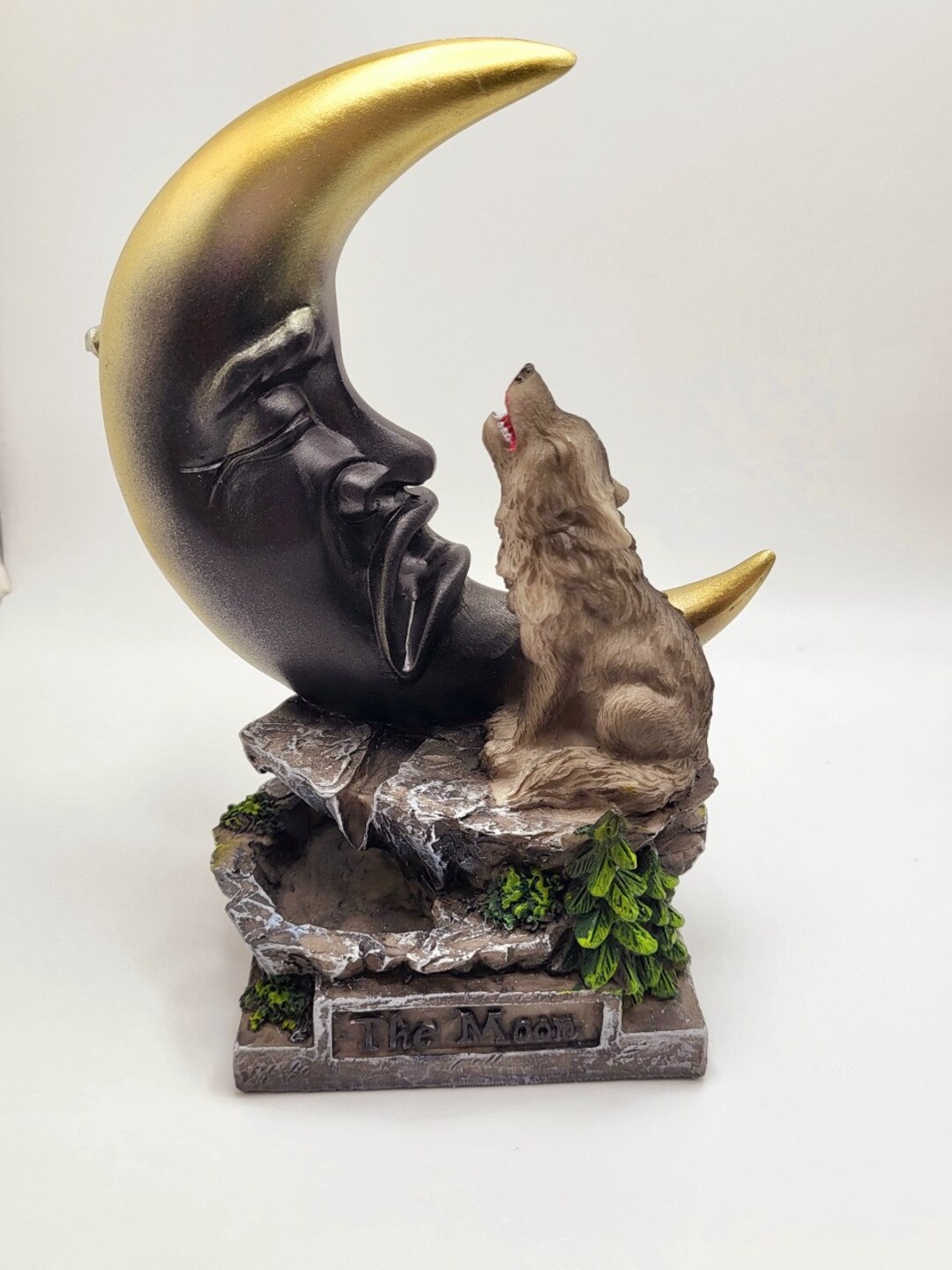 New Moon and Wolf Backflow Incense Burner, Wolves, Incense, Incense