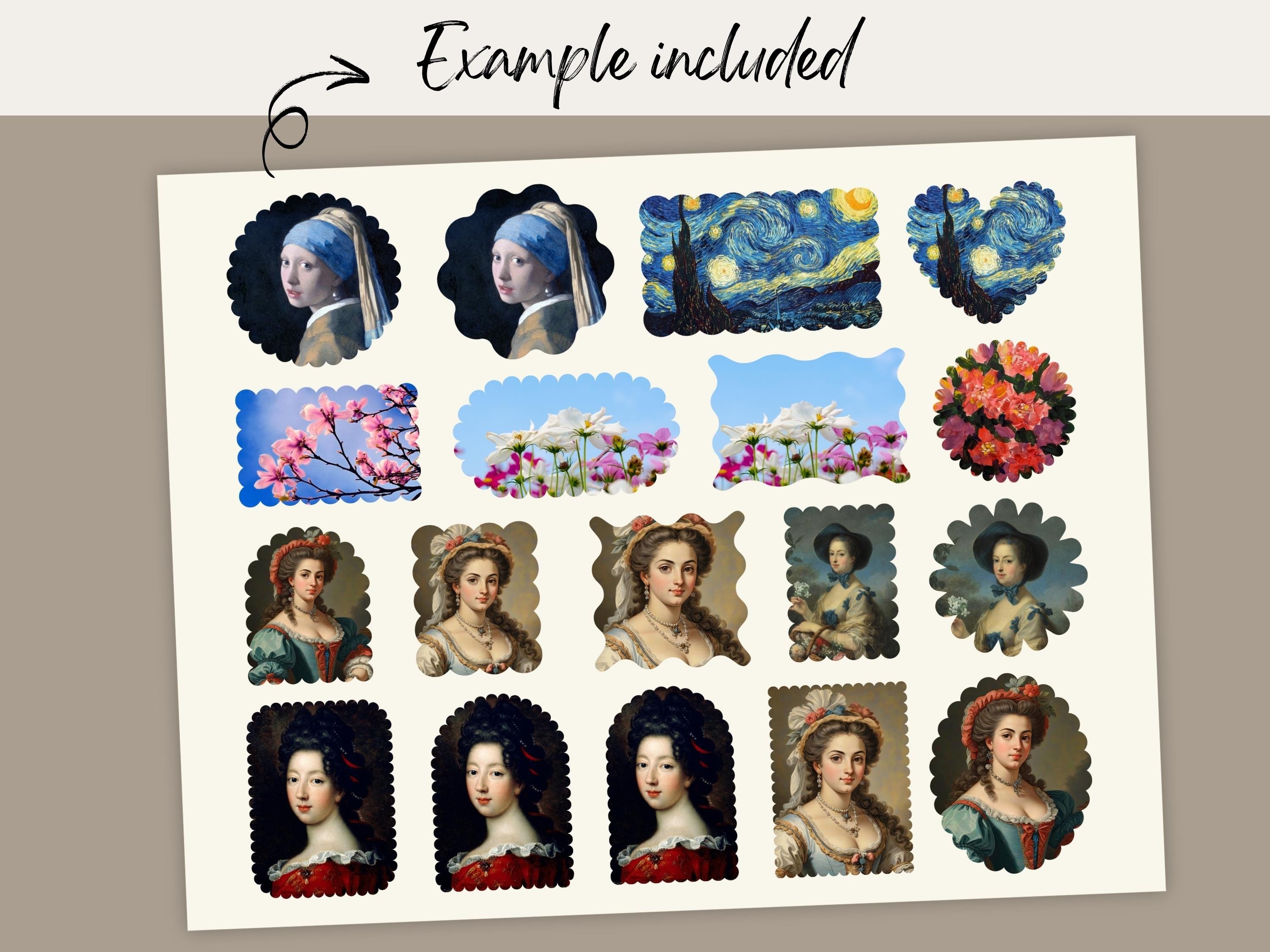 Scalloped Label Canva Frames | Drag & Drop Canva Template (digital ...