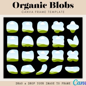 Organic Blob Canva Frames | Drag & Drop Canva Template (Digital Download)