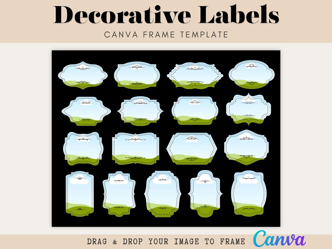 Decorative Label Canva Frames | Scrapbook, Junk Journal Templates ...