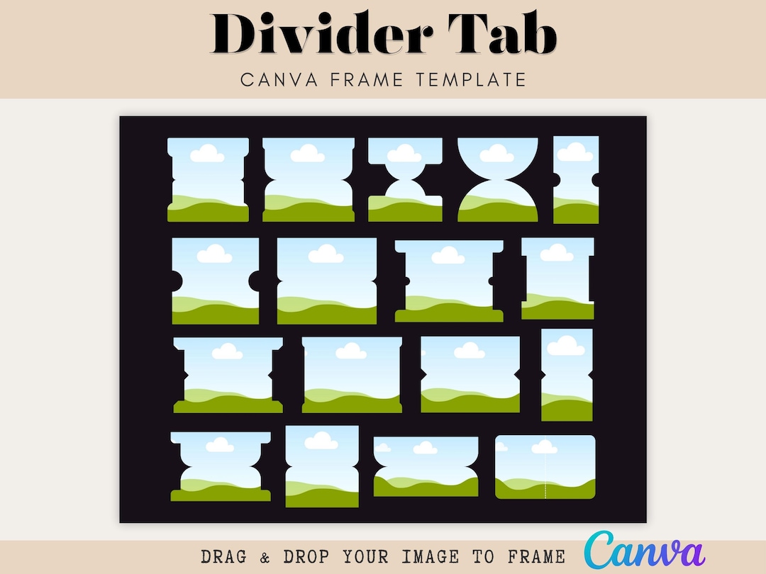 Tab Dividers Canva Frames | Drag & Drop Canva Template (digital ...