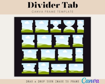 Tab Dividers Canva Frames | Drag & Drop Canva Template (Digital Download)