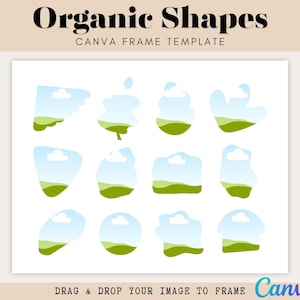Organic Shape Canva Frames | Scrapbook & Junk Journal Templates, Drag and Drop Clipart | Digital Download