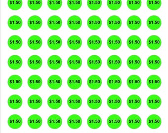 Garage Sale neon price stickers,craft fair,yard sale stickers, neon yellow, neon green, neon pink,vending machine stickers