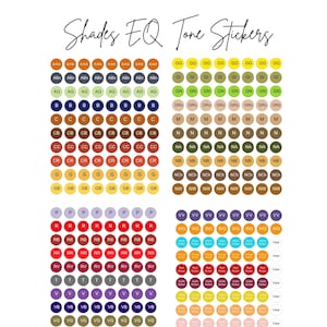 Redken Shades EQ color coded TONE stickers, labels for bottle tops or front. All the seq tones! 320 STICKERS!! salon, haircolor, hairstylist