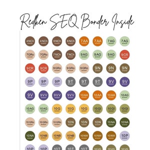 Redken Shades EQ bonder inside sticker sheet, Hair color sticker, labels. SEQ stickers, salon color storage, seq storage, hairstylist