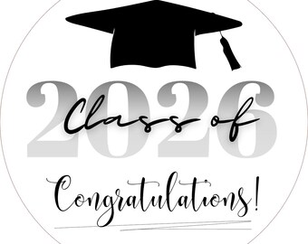 Class of 2026 Congratulations Stickers, Graduation Cap Stickers, graduation envelope seal, graduation decor