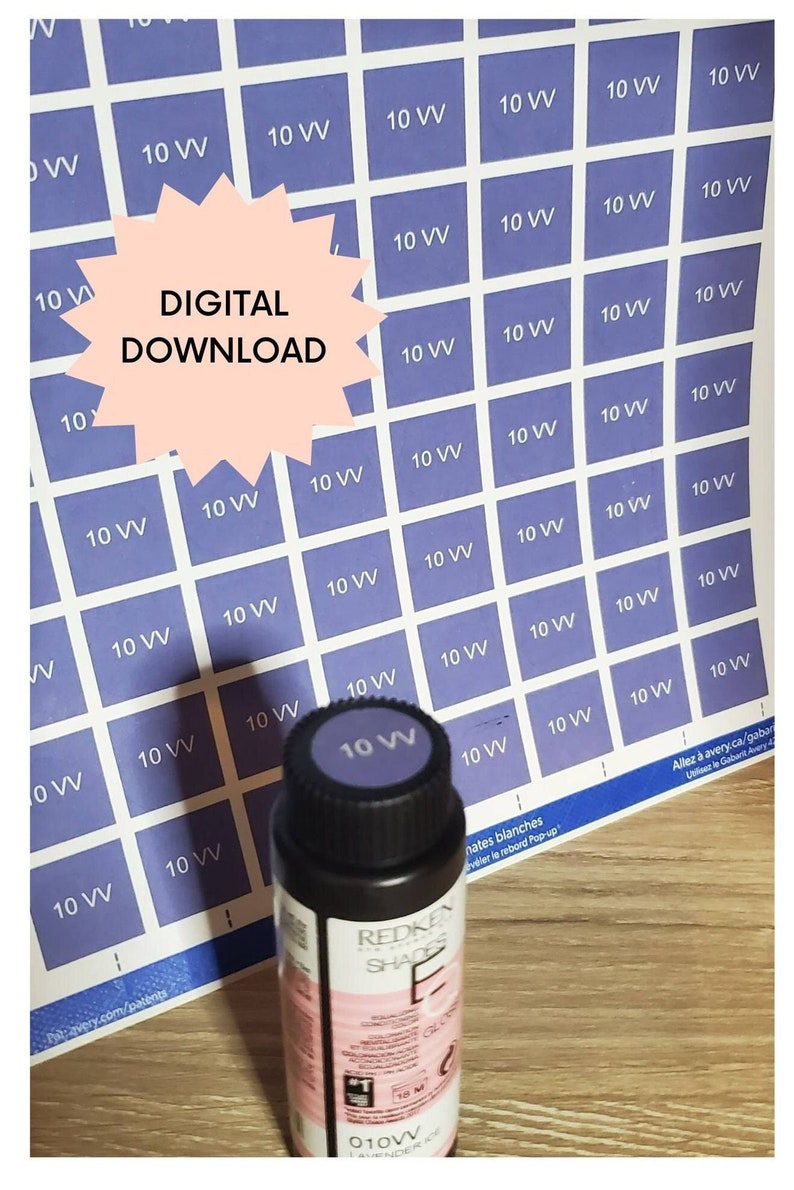 Redken's Shades EQ 10 VV Sticker Digital Download PDF Etsy