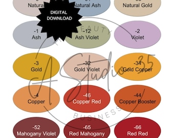 Danger Jones printable hair color tones chart with base tone and numbers. Hair color dispensary, color bar, hair colorist, hairstylist