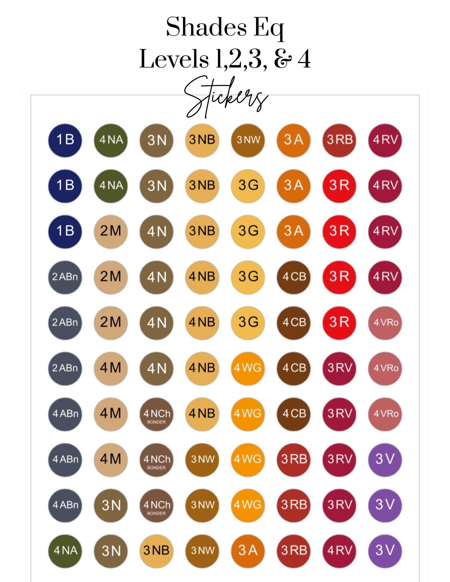 Shade Guide Sticker 2025 Redken Shades EQ Bottle Stickers, Salon Color Organizer, SEQ ...