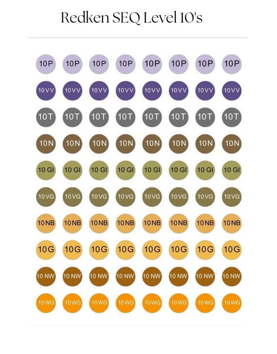 Redken Shades EQ Level 10 Stickers, Labels. Hair Color Stickers, SEQ  Toners, Color Coded Stickers, Labels - Etsy